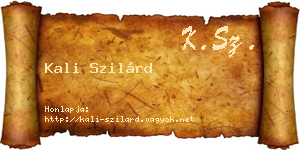Kali Szilárd névjegykártya