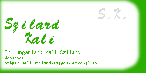 szilard kali business card